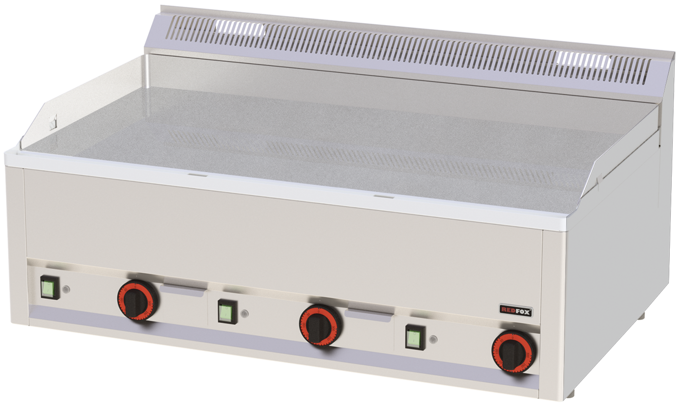 Elektro-Grillplatte 3 Heizzonen Grillfläche glatt hartverchromt Auftischgerät