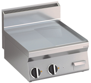 Elektro Grillplatte glatt hartverchromt mit 2 Heizzonen Tischgerät