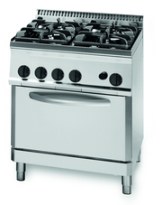 Gas-Herd mit 4 Brenner und Gas Backofen