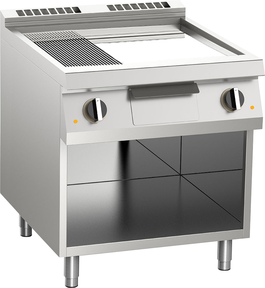 Elektro-Grillplatte geteilt verchromt 10