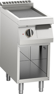 Elektro-Grillplatte gerillt aus Edelstahl 5