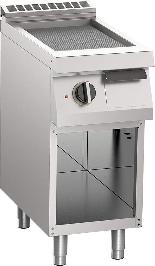 Elektro-Grillplatte gerillt aus Edelstahl 5