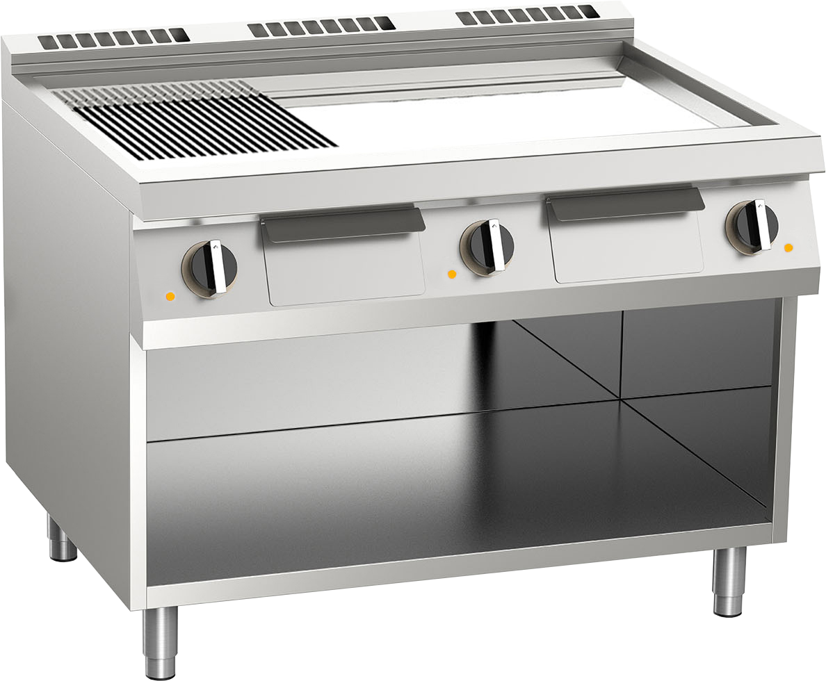 Elektro-Grillplatte geteilt verchromt 16