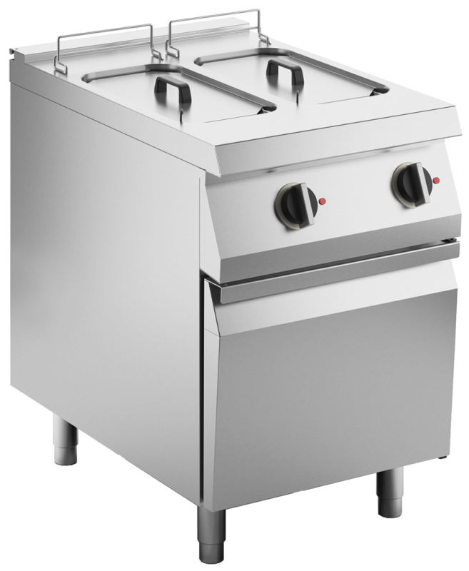Elektro-Fritteuse 2 Becken je 10 Liter Standgerät 18kW mit Hebeheizung