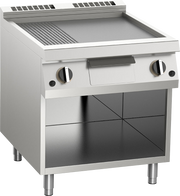 Gas-Grillplatte geteilt aus Edelstahl 12kW 1 Heizzone offener Unterbau