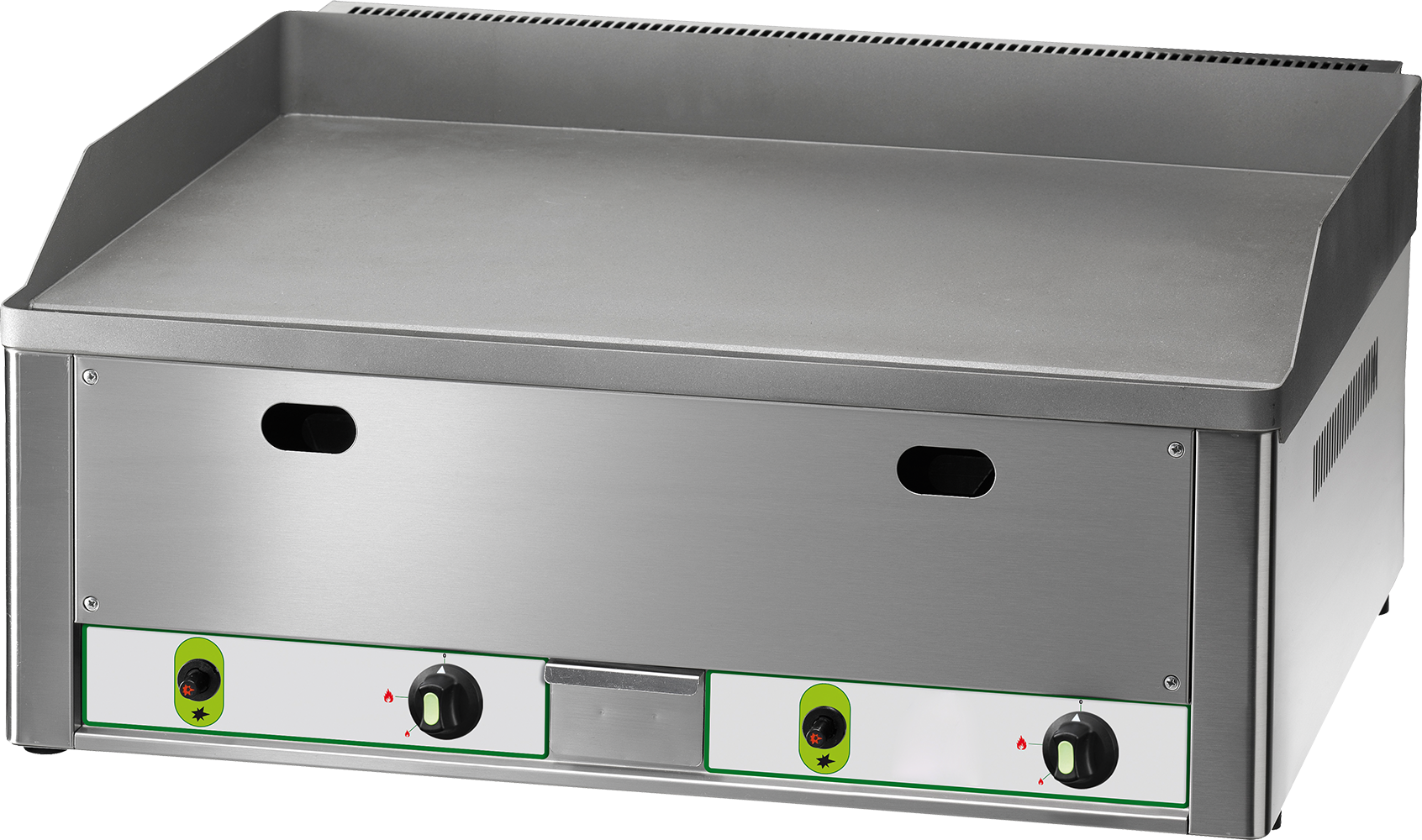 Gas-Grillplatte 2 Heizzonen glatt 8kW