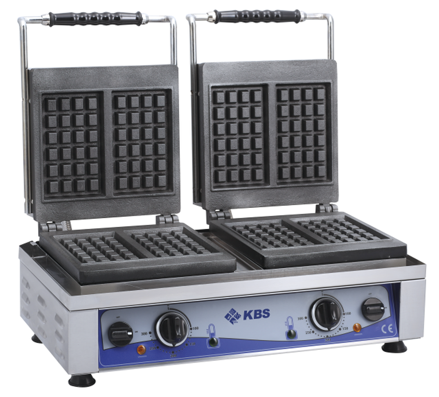Waffeleisen mit 2 festen Backplatten für 4x Waffeln 10x17x1