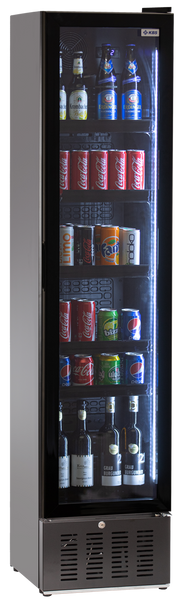 Glastürkühlschrank KBS 316 G Slim schwarz
