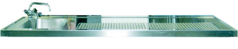 Schanktischabdeckung 2100x700mm mit Aufkantung 1 Becken links