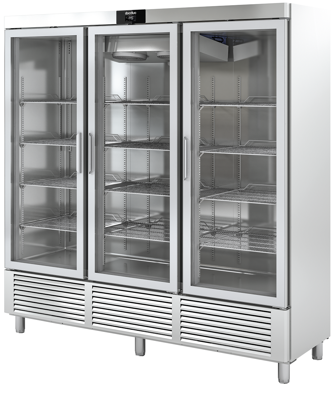 Edelstahlkühlschrank mit Glastüren KU 1900 G