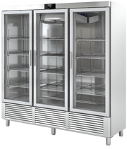 Edelstahlkühlschrank mit Glastüren KU 1900 G