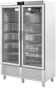 Edelstahlkühlschrank mit Glastüren KU 1300 G