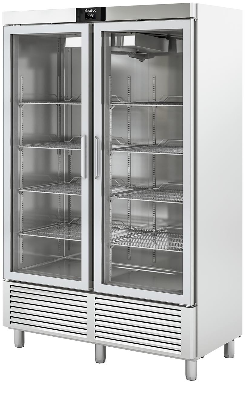 Edelstahtieflkühlschrank mit Glastüren TKU 1300 G