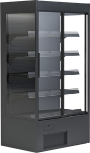Wandkühlregal Variant 107 Black Line mit Glasschiebetüren